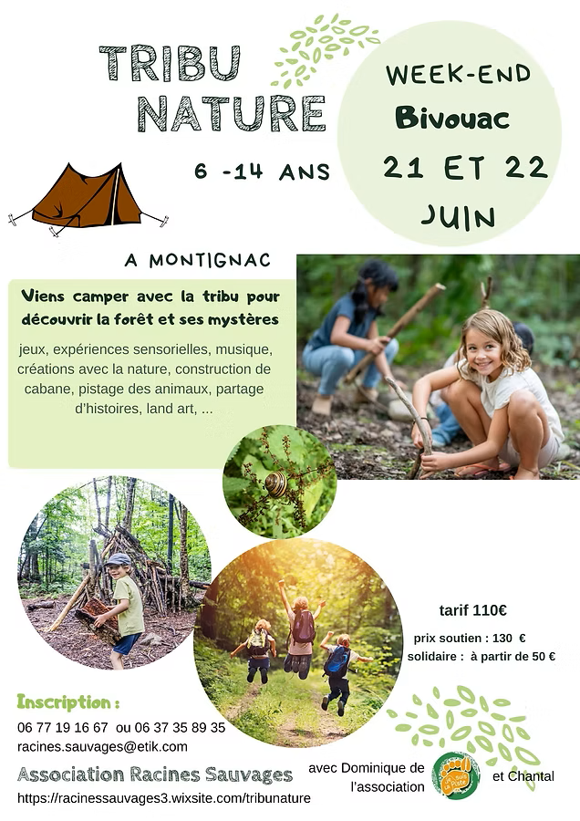 Tribu Nature : week-end bivouac 6-14 ans