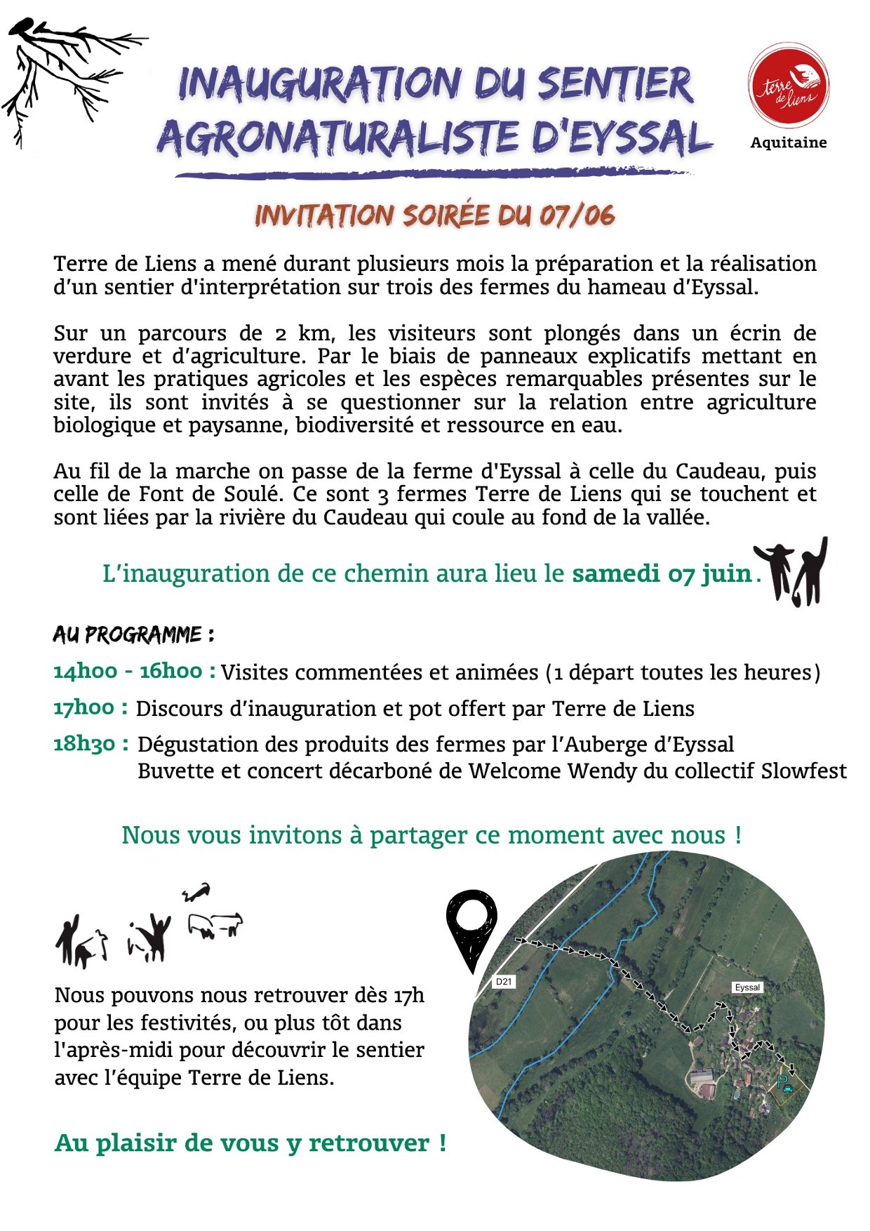 Inauguration du chemin Agro-naturaliste d’Eyssal - visite, discours, dégustation