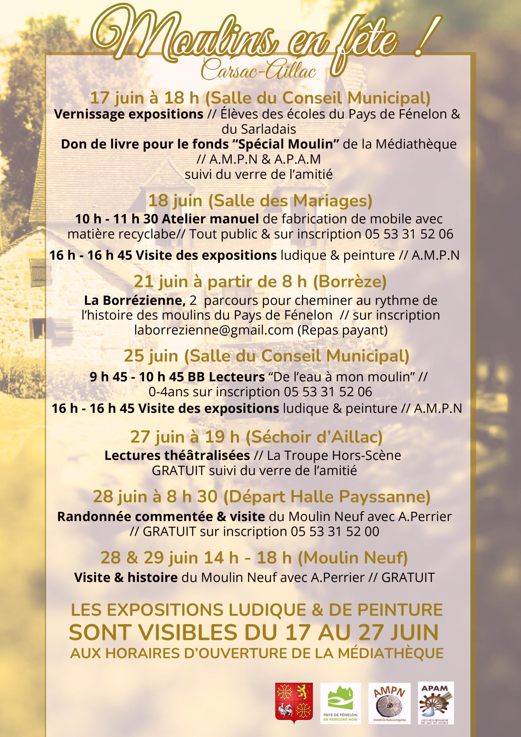 Randonnées La Borrézienne - 2 parcours pour cheminer au rythme de l'histoire des moulins du pays de Fénelon - Moulin en Fête