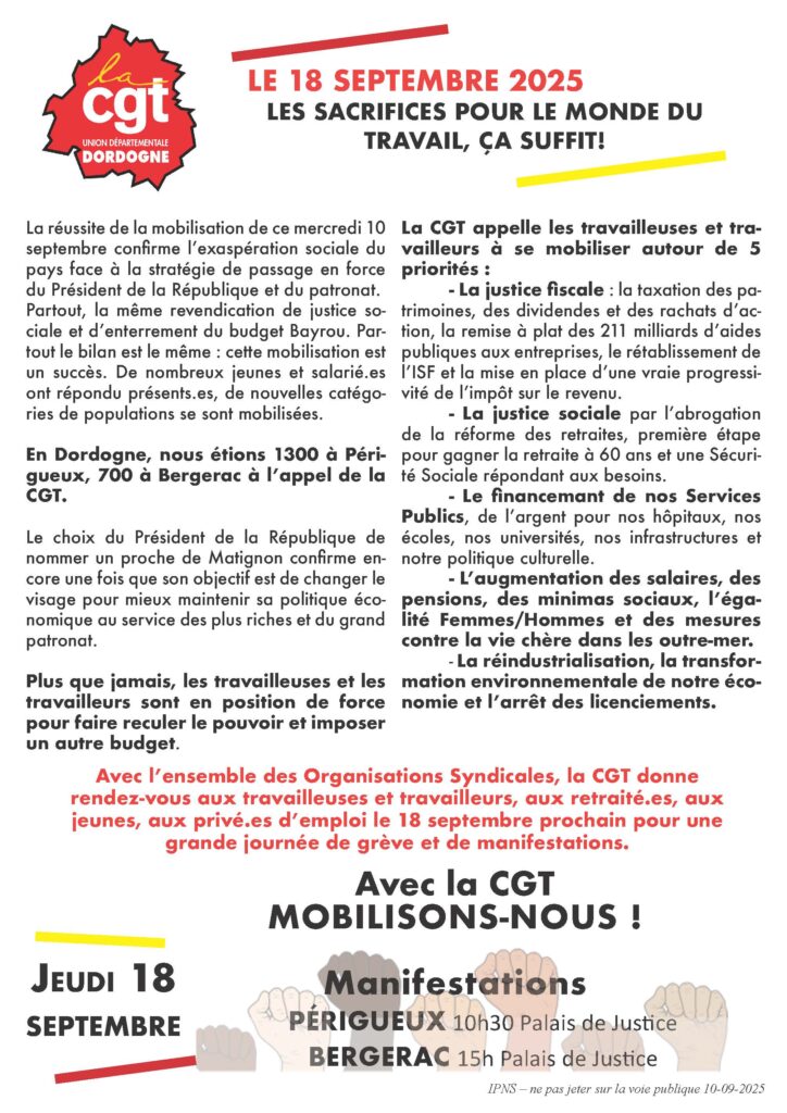 10S25 - On bloque TOUT - Bergerac - Manifestation