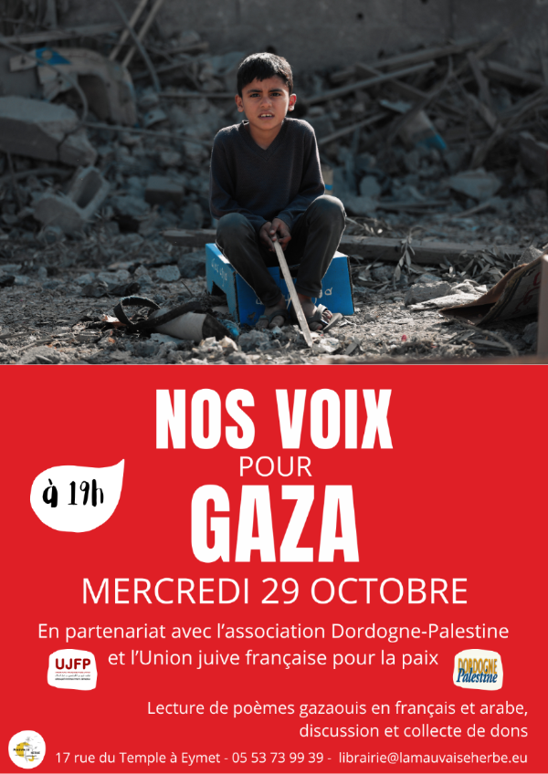 Nos voix pour Gaza - lecture et dons