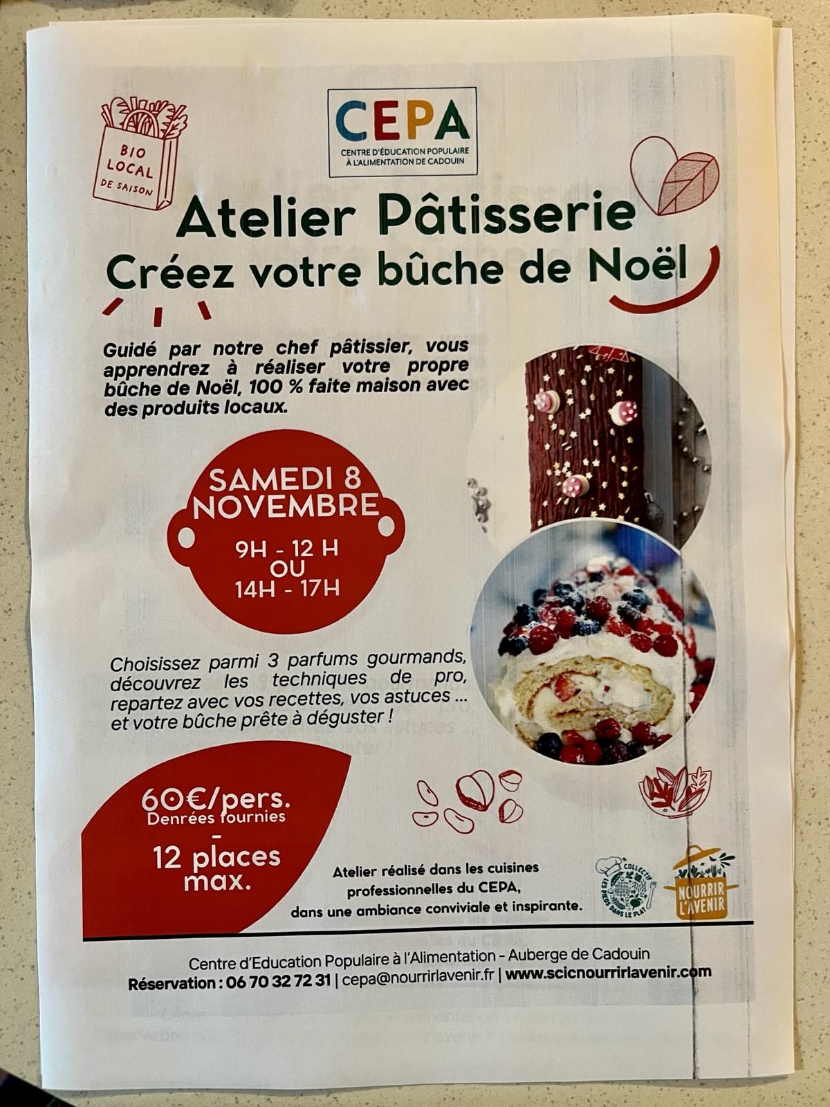 Atelier patisserie - créer sa buche de noël