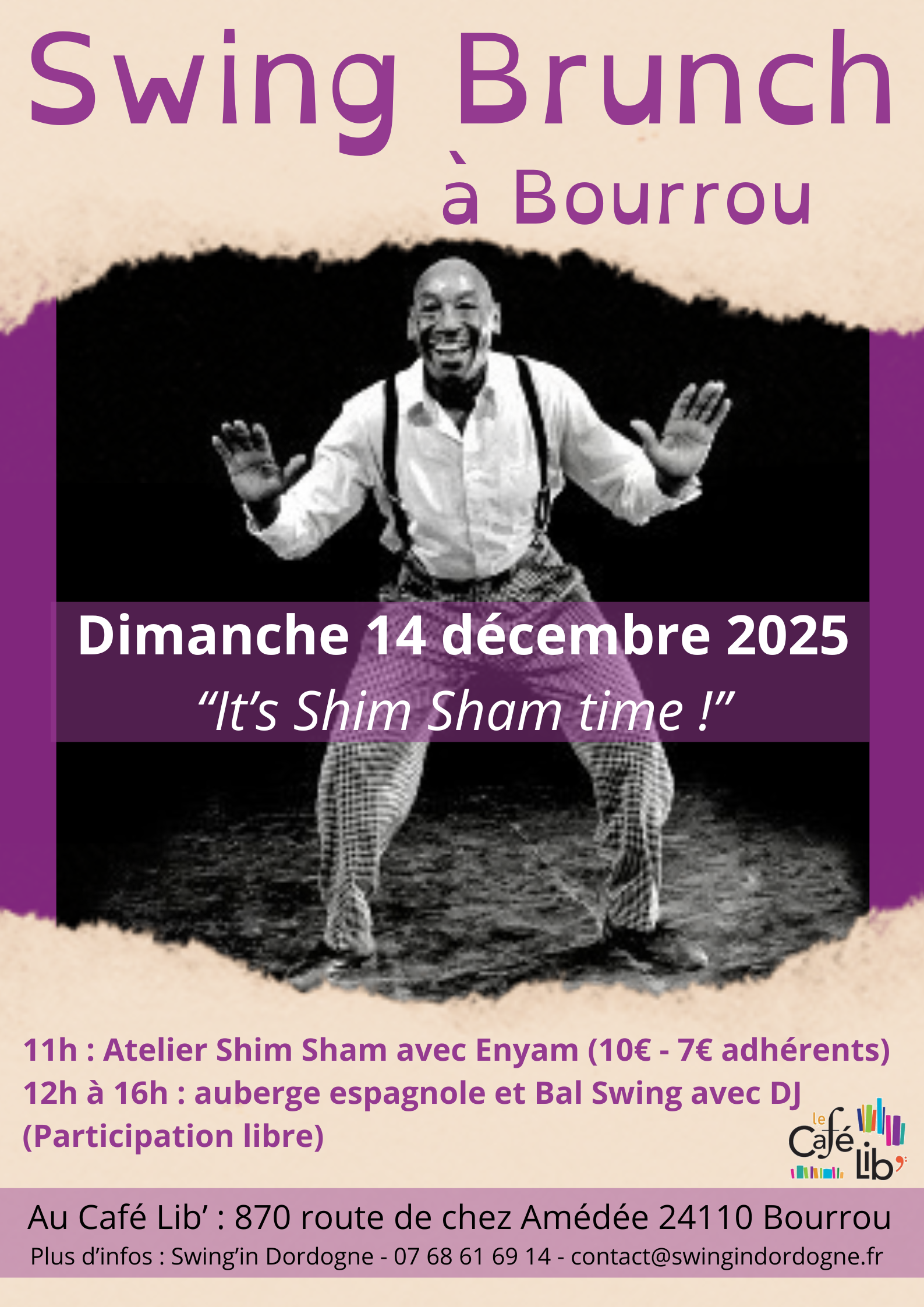 Swing brunch au café Lib : atelier, auberge espagnol, bal swing