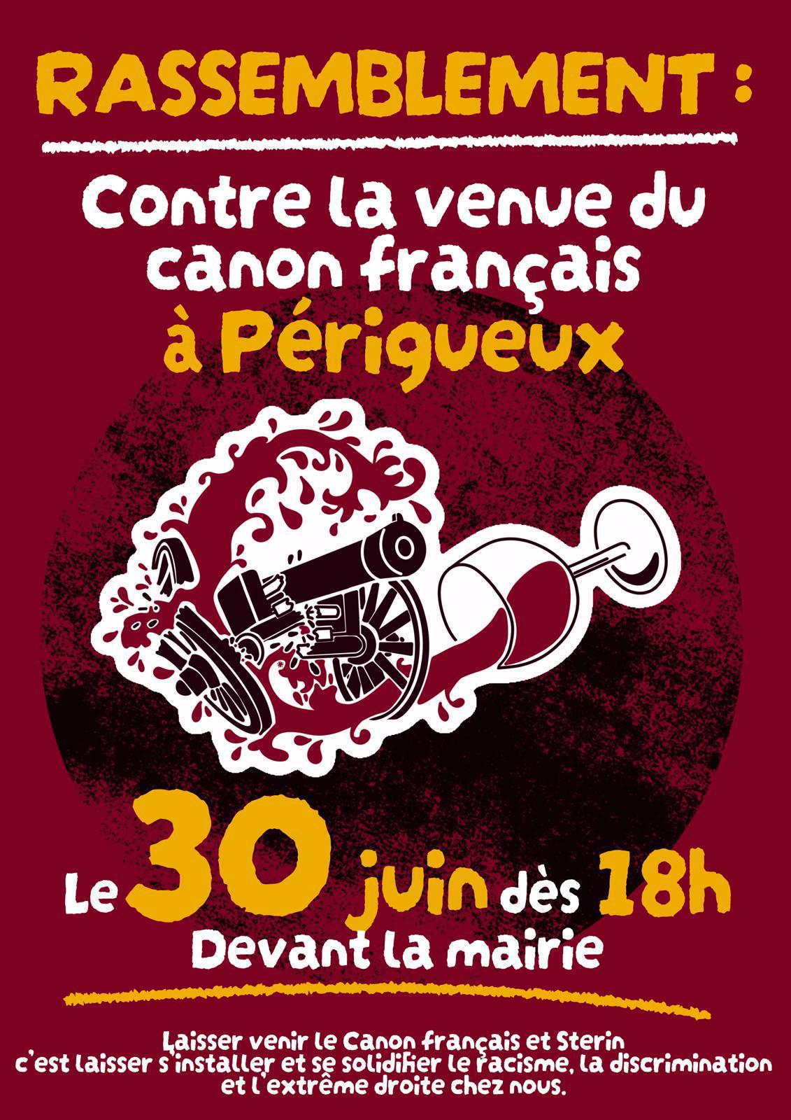 Rassemblement contre la venue du canon français